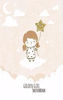 Sketchbook: Golden Girl Notebook for Drawing, Writing, Painting, Doodling or Sketching, 120 Pages, 6x9 Blank Paper for Girls