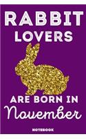 Rabbit Lovers Are Born In November: 120 Pages, 6x9, Soft Cover, Matte Finish, Lined Rabbit Journal, Funny Rabbit Notebook for Women, Gift