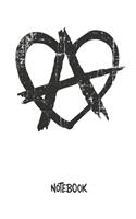 Notebook: Anarchie Herz Anarchieherz - A5 - Dot Grid (gepunktet) 120 Seiten - Notizbuch - Tagebuch - Tagesplaner - Wochenplaner - Planer - Geschenk