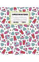 Composition Notebook Wide Ruled: Cake Colourful Workbook for Girls Boys for Writing - Pretty Journal for Kids - Unique Gift Idea with Cute Patterns