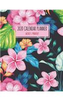 2020 Calendar Planner - Weekly / Monthly: Plumeria And Floral Cover (1 Year) Personal & Business Organizer, Schedule, Agenda, Academic, Book Gifts For Women Men Teens Kids(10 Flower Calendar)