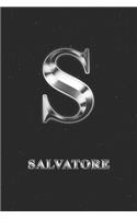 Salvatore: Journal Diary - Personalized First Name Personal Writing - Letter S Initial Custom Black Galaxy Universe Stars Silver Effect Cover - Daily Diaries f