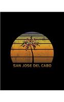 San Jose Del Cabo: Feliz Navidad Christmas Notebook With Retro Mexican Sunset Holiday Palm Tree Design. Vintage Soft Cover Travel Journal Diary With Lined College Rule