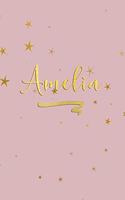 Amelia: Personalized Journal to Write In - Rose Gold Line Journal