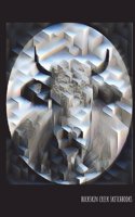 Sketchbook: Cubist Bull Cover Design: 8.5 x 11 Inches - 200 Blank Pages with Borders