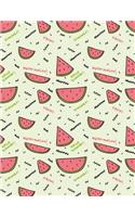 Watermelon Notebook Grid: Cute Fruit Grid Paper Page Journal Squared Graph Sheet Graphing Doodling Drawing Sketching Journaling For Kids Teen Girl Artist Women Lady For Writi(15 Watermelon Notebook Grid)