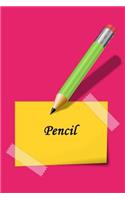 Pencil: Lined Notebook, 6 x 9 inches, White paper, 100 pages(50 sheets), Soft Cover.