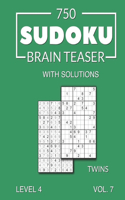 750 Sudoku Brain Teaser Twins with solutions: Level 4 Volume 7