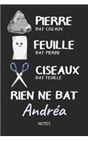 Rien ne bat Andréa - Notes: Noms Personnalisé Carnet de notes / Journal pour les garçons et les hommes. Kawaii Pierre Feuille Ciseaux jeu de mots. Fournitures scolaires, premie
