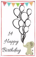 14 Happy Birthday to you: Cute 14th Birthday Card Quote Journal / Notebook / Diary / Greetings / Appreciation Gift (6 x 9 - 110 Blank Lined Pages)