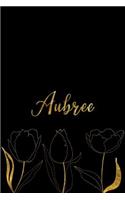 Aubree: Personalized Writing Journal for Women - Elegant Black and Gold