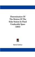 Determination Of The Motion Of The Solar System In Fixed Unalterable Space (1883)
