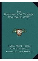 University of Chicago War Papers (1918)