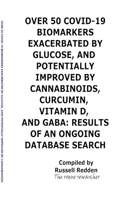 Over 50 Covid-19 Biomarkers Exacerbated by Glucose, and Potentially Improved by Cannabinoids, Curcumin, Vitamin D, and Gaba