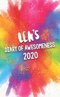 Len's Diary of Awesomeness 2020: Unique Personalised Full Year Dated Diary Gift For A Boy Called Len - Perfect for Boys & Men - A Great Journal For Home, School College Or Work.