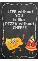 Life without you is like pizza without cheese