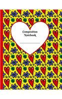 Composition Notebook: The Perfect Place to take Notes and Organizing your Free Time, School Activities and Works - Heart - 8,5" x 11" - Lined