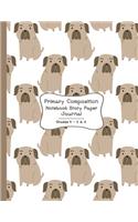 Primary Composition Notebook Story Paper Journal: Cute Dogs Primary journal for kids - Primary Composition Notebook - Story Journal For Grades K-2 & 3 Draw and white journal For Kids