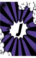 J - Sketchbook: Personalized Blank Sketchbook Customized With Monogram Letter J Comic Book Style Pop Art Initials For Names Starting With J