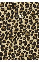 Lina: Personalized Notebook - Leopard Print (Animal Pattern). Blank College Ruled (Lined) Journal for Notes, Journaling, Diary Writing. Wildlife Theme Des