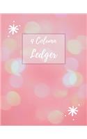 4 Column Ledger: Shiny Pink Account Record Keeping Books, General Columnar Ruled Ledger Book, Blank Accounting Bookkeeping Notebook, Paper Book Financial Accounting 