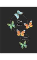 2020-2021 Monthly Planner: Pretty Butterfly Gift for Women - 2-Year Planner (Jan 2020-Dec 2021) with Holidays - 2-Page Monthly Calendar Spreads - Record Passwords, Phone Numbe