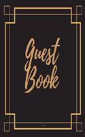 Guest Book - Gold Frame #5 For any occasion Light Green Color Pages 8.5 x 8.5 Inches 82 pages