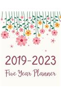Five Year Planner 2019-2023: Monthly Schedule Organizer - Agenda Planner For The Next Five Years, 60 Months Calendar January 2019 - December 2023 Pink Floral