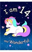 I am 14 and Wonderful: Cute Unicorn 6x9 Activity Journal, Sketchbook, Notebook, Diary Keepsake for Women & Girls! Makes a great gift for her 14th birthday.