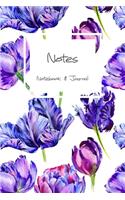 Notes Notebook Journal: for florists, wedding planner, bride's maid gift, wedding decorators with floral purple tulip cover