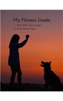 My Fitness Goals: 1. Play with More Dogs 2. Help More Dogs: Sketchbook with Dog Cover: 100 Pages of 8.5x11 Dot Grid Paper for Journaling, List Making, Sketching, Draw