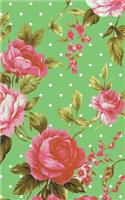 Vintage Rose Pastel Green Polka Dot Notebook: Cute Vintage Notebook, Rose Flowers Diary, Office Supplies, School Supplies