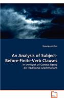 Analysis of Subject-Before-Finite-Verb Clauses in the Book of Genesis Based on Traditional Grammarians