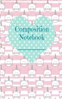Composition Notebook: Cute Caticorn Wide Ruled Notebook For Back To School