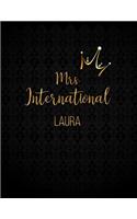 Laura: Black Personalized Lined Journal with Inspirational Quotes(1 Gifts for Women)