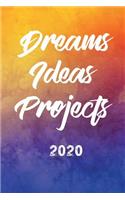 Dreams Ideas Projects 2020: Year Monthly Pocket Planner: 12 Month Calendar Schedule Organizer and Hand Lettering Notebook. Awesome gift idea for your husband and wife. 6x9 inch