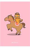 Cat Journal: Dot Grid Journal - Cat With Horse Cute Animal Gift Idea - Pink Dotted Diary, Planner, Gratitude, Writing, Travel, Goal, Bullet Notebook - 6x9 120 pa