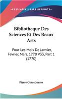 Bibliotheque Des Sciences Et Des Beaux Arts