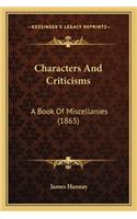 Characters and Criticisms