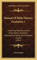 Manual Of Bible History, Gradation 1: Containing Reading Lessons, Explanations, Questions, Geographical Notes, And Preceptive Lessons (1856)(English)