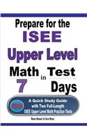 Prepare for the ISEE Upper Level Math Test in 7 Days