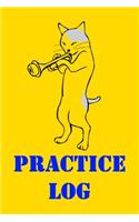 Practice Log: Trumpet Practice Log, Cat-Themed Instrument Practice Record for Kids and Adults