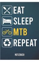 Eat Sleep MTB Notizbuch: A5 mit 110 linierten Seiten