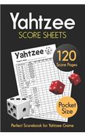 Pocket Size Yahtzee Score Sheets