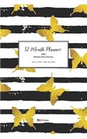 12 Month Planner: 2020 - January to December - 1 Year Weekly Organizer - Make your Next 12 Months your Best Year Ever! (Golden Butterflies Edition)