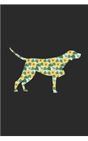Hunting Dog With Seamless Sunflower: Hunting Dogs Notebook, Dotted Bullet (6" x 9" - 120 pages) Animal Themed Notebook for Daily Journal, Diary, and Gift