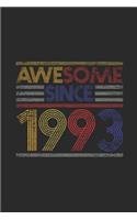 Awesome Since 1993: Graph Paper Notebook / Journal (6" X 9" - 5 Squares per inch - 120 Pages) - Birthday Gift Idea