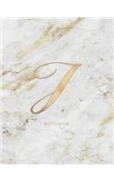 Sketchbook: Marble Elegant Gold Monogram Letter J Large (8.5x11) Personalized Artist Notebook and Sketchbook for Drawing, Sketching and Journaling for Teens and