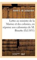 Lettre Au Ministre de la Marine Et Des Colonies
