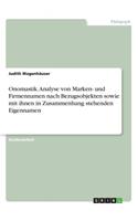 Onomastik. Analyse von Marken- und Firmennamen nach Bezugsobjekten sowie mit ihnen in Zusammenhang stehenden Eigennamen